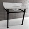 Kingston Brass KVPB36MOQ0 36-Inch Carrara Marble Console Sink, Marble White/Matte Black KVPB36MOQ0 - alternate 4